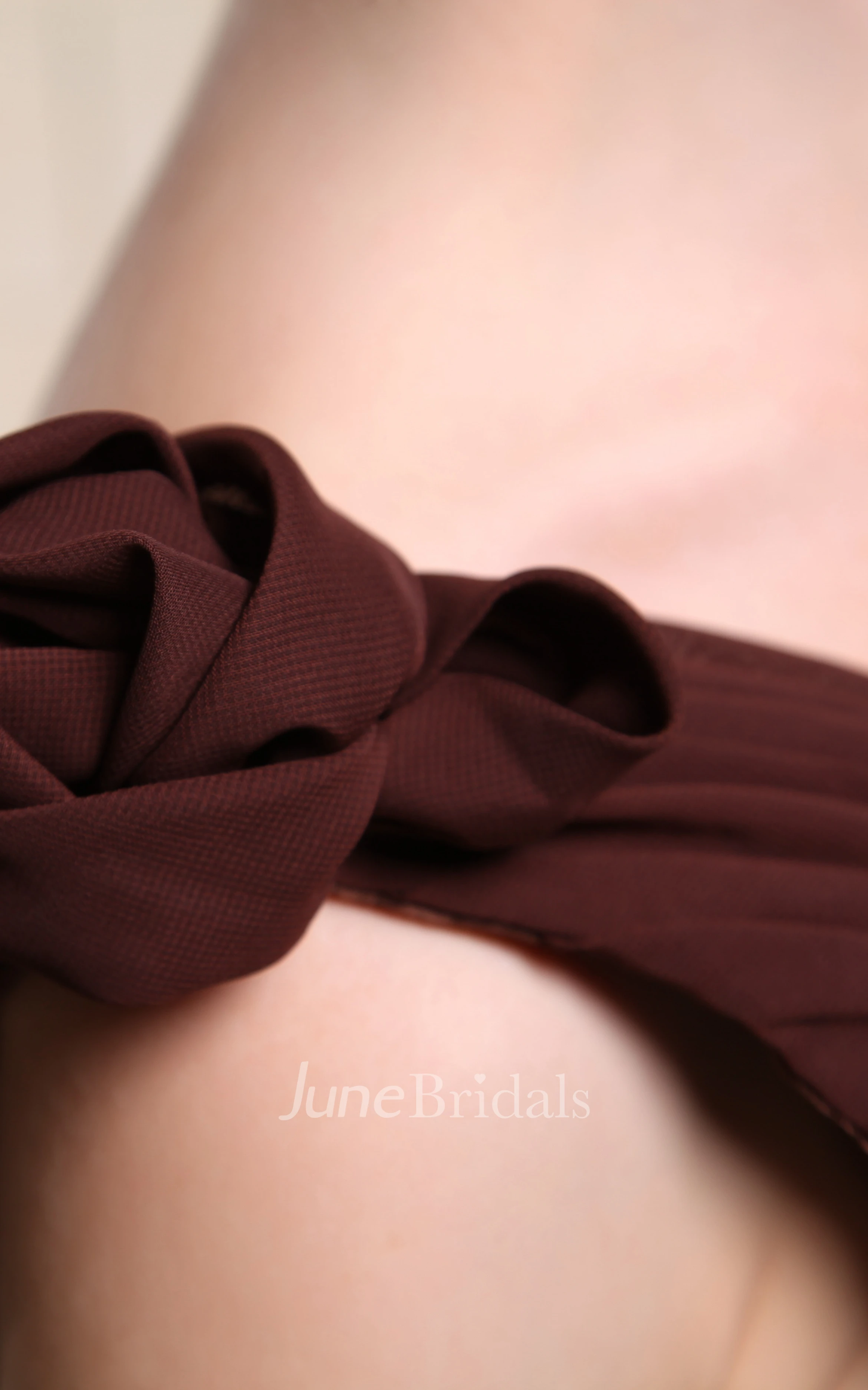 V-Neck Sleeveless Chiffon Floor-Length Dress With Floral Strap