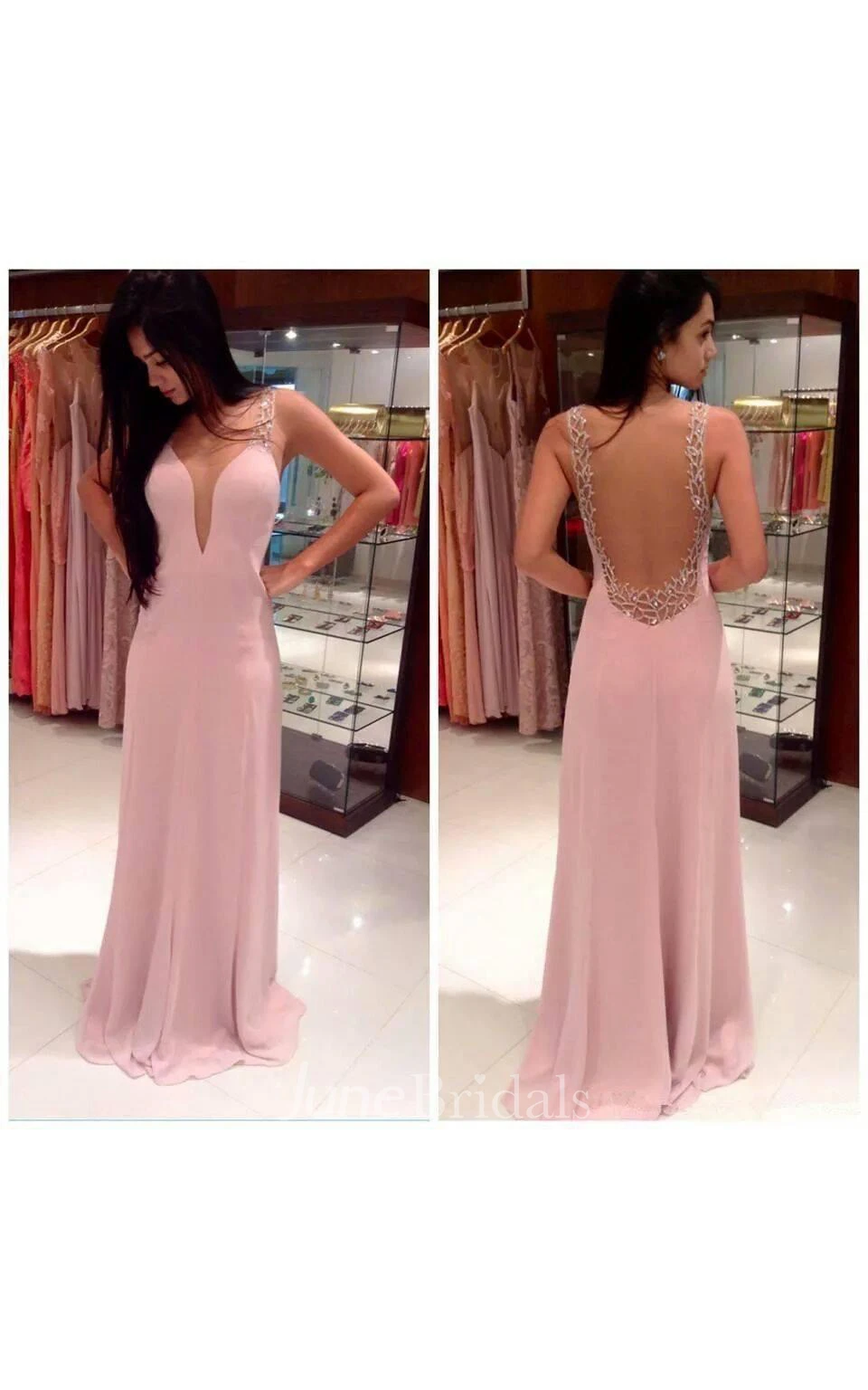 A-line Princess Straps Sleeveless Beading Floor-length Chiffon Dresses