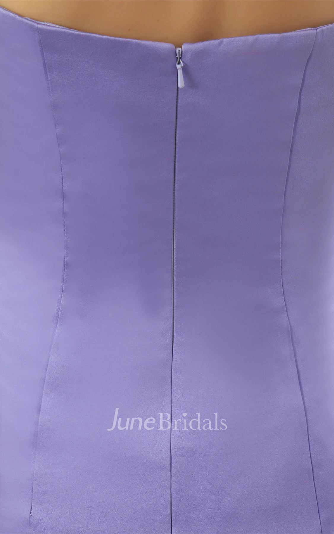 Strapless Mermaid Satin Ankle-Length Dress with Ruching