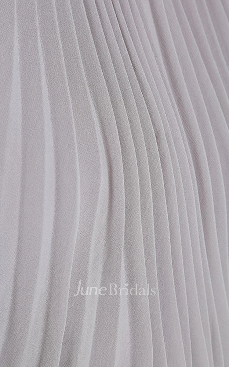 Chiffon Long Charming Sleeveless Dress With Pleats