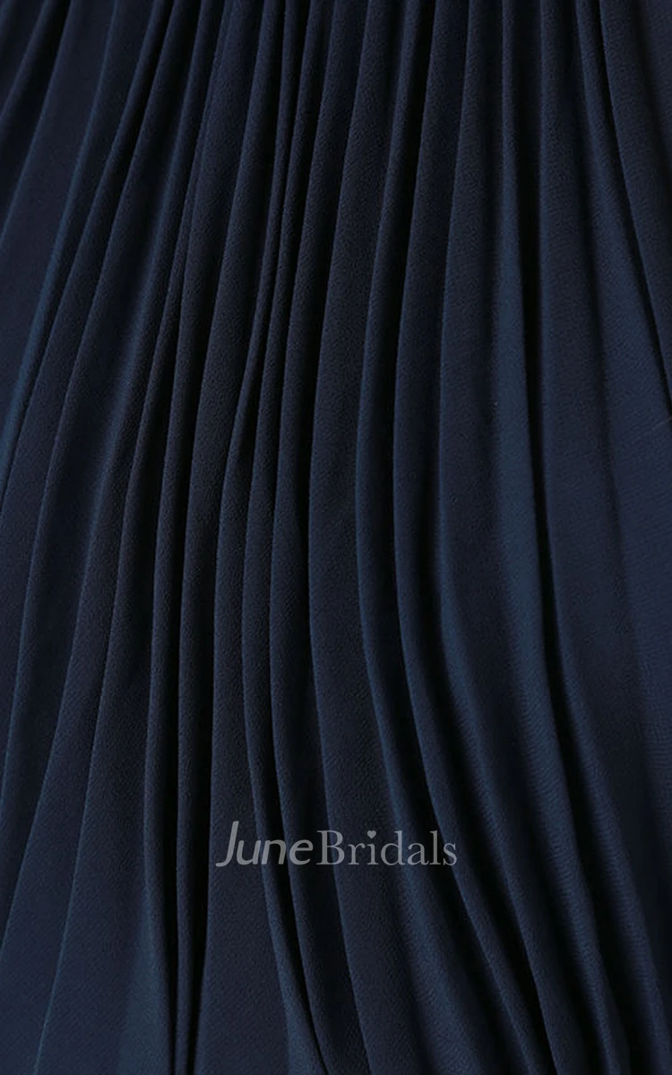 Chiffon Long Charming Sleeveless Dress With Pleats