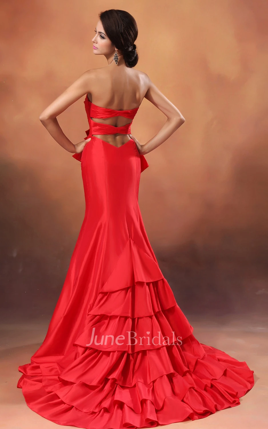 Siren Sweetheart Sleeveless Sexy Gown With Sequins And Back Keyholes