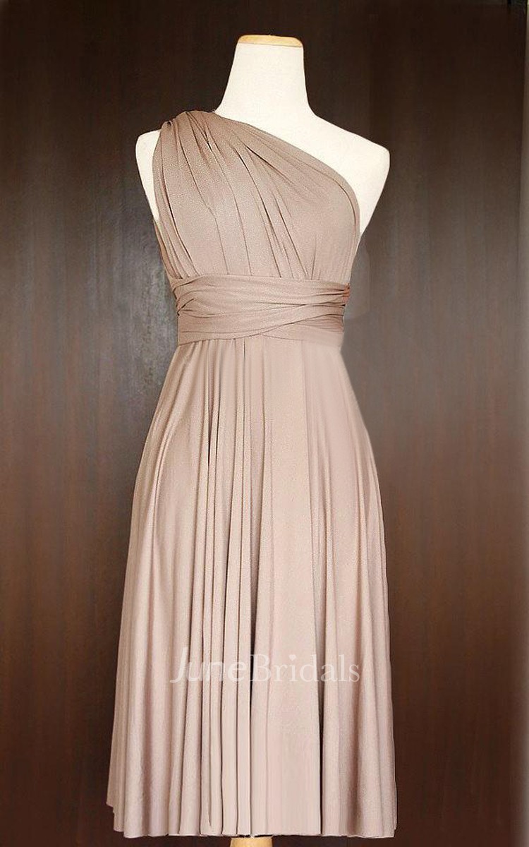 Short Light Taupe Infinity Multiway Bridesmaid Convertible Twist