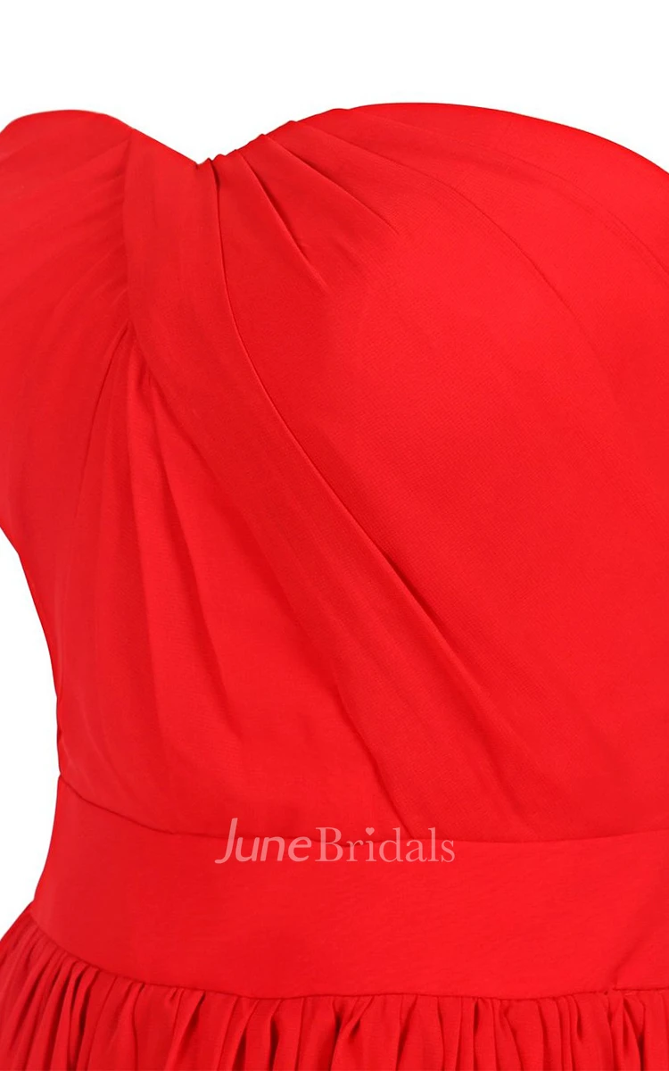 Elegant Sweetheart Drapped Chiffon A-line Gown With Band