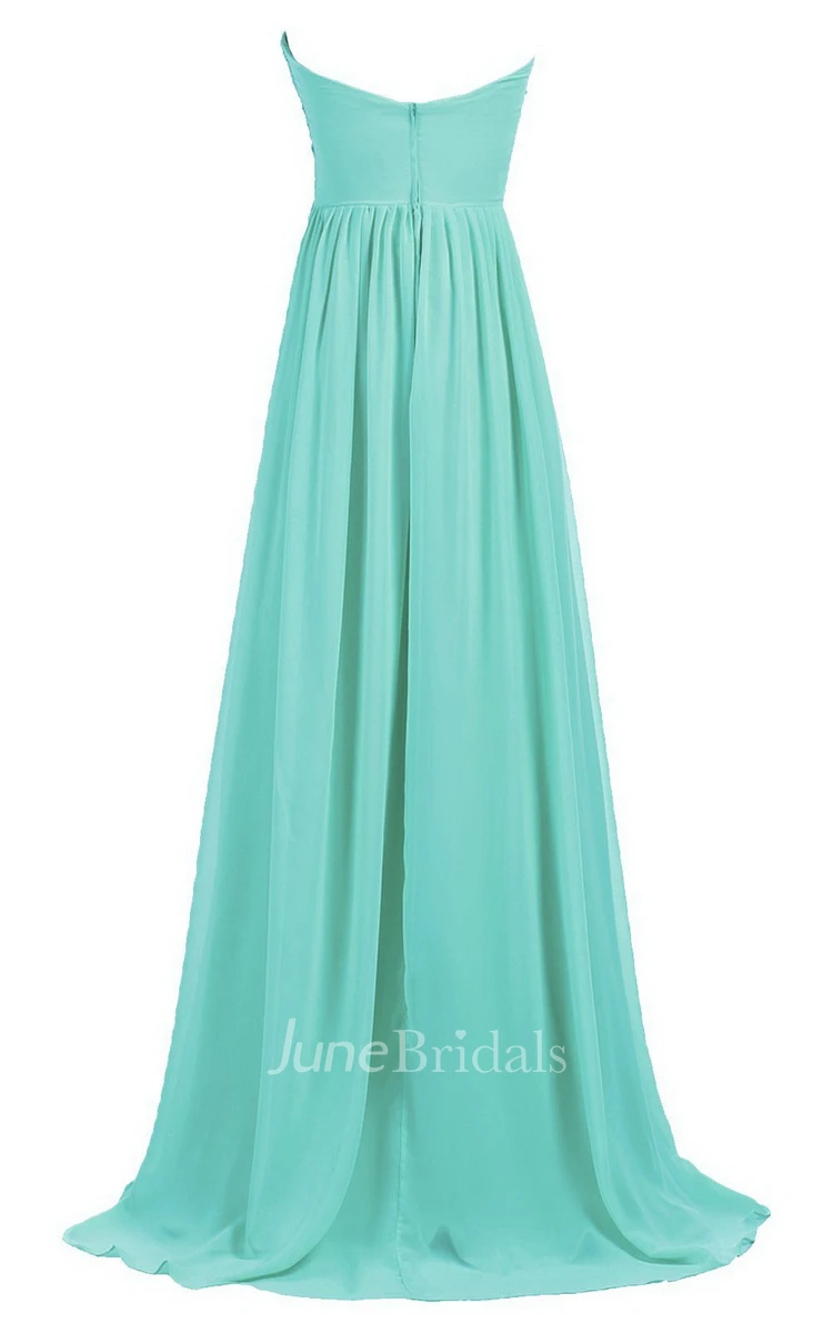 Sweetheart Empire Long Gown With Sequined Bodice