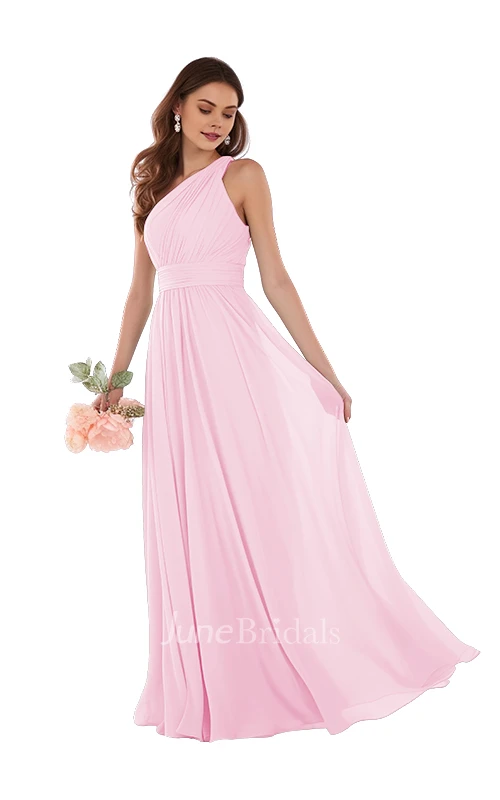 Elegant A-Line One-shoulder Chiffon Bridesmaid Dress