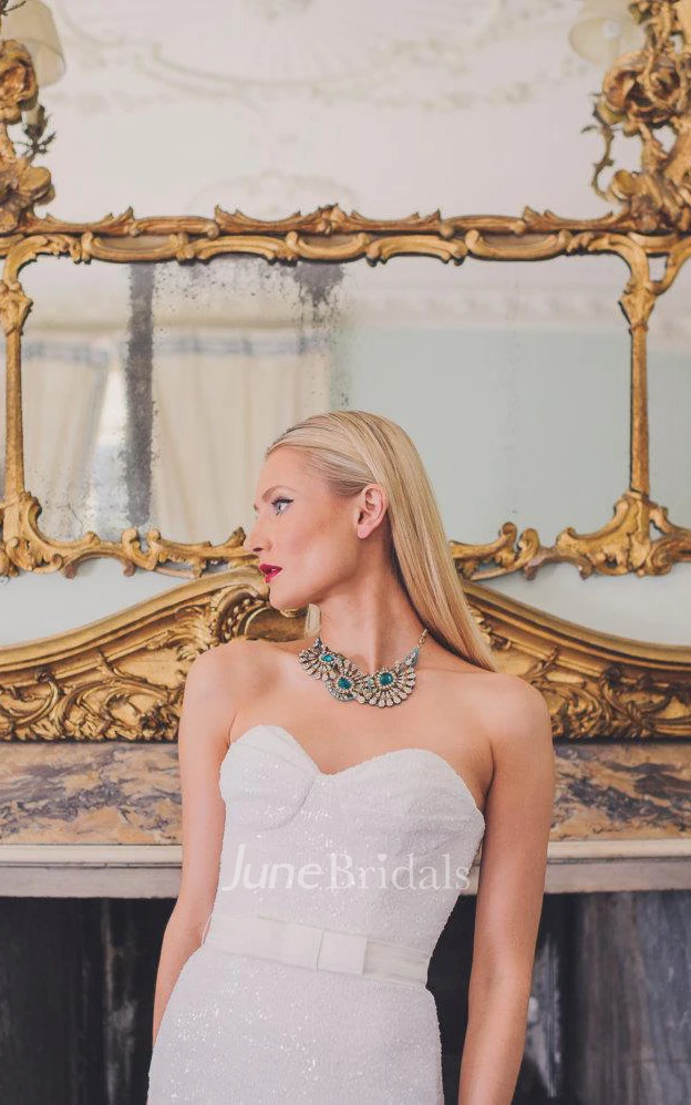 Sophisticated Fitting Wedding In Full White Sequin Dress