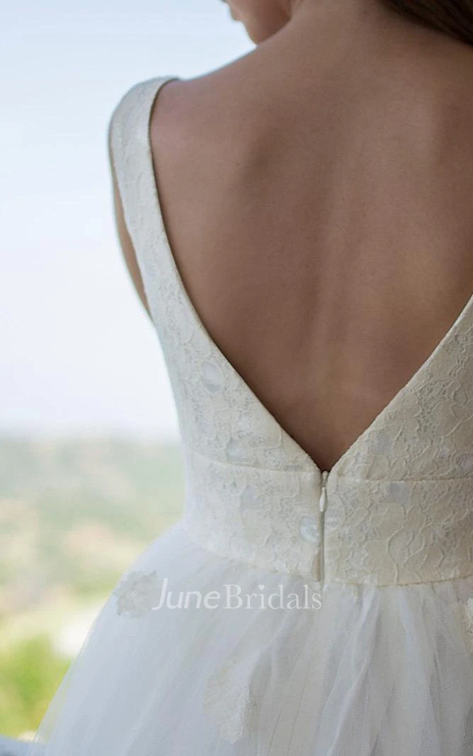 1950S Vintage Tulle Wedding Dress With Lace Bodice and Pleats