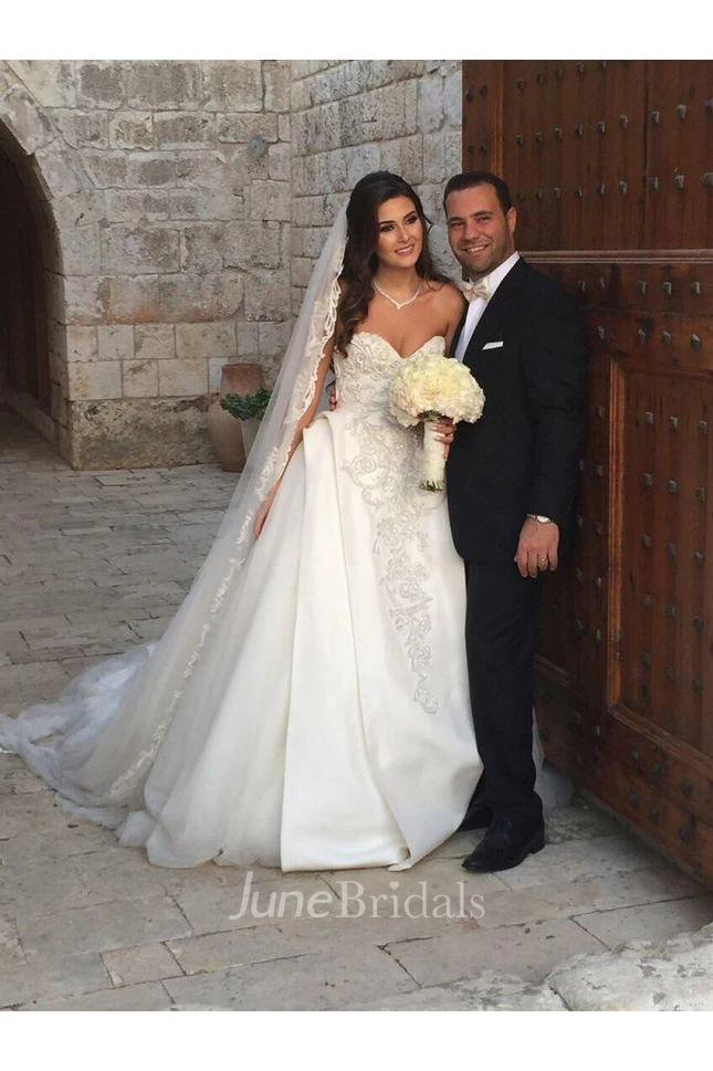 Newest Ball Gown Appliques Wedding Dress Court Train