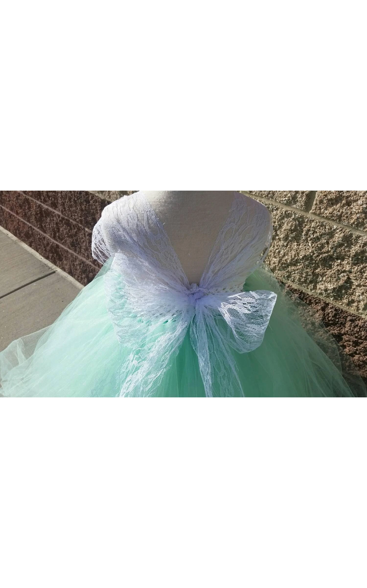 Beautiful Mint Sleeveless Empire Tulle Tutu Dress With Vintage Flowers