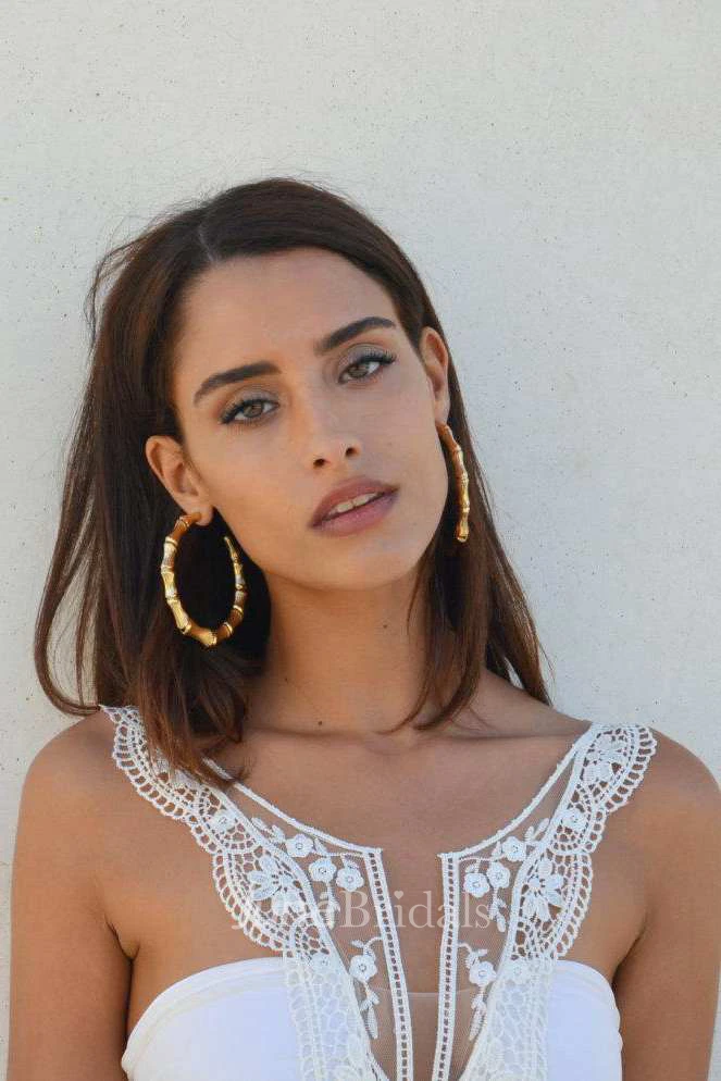 Straps Chiffon Embroidered Wedding Dress