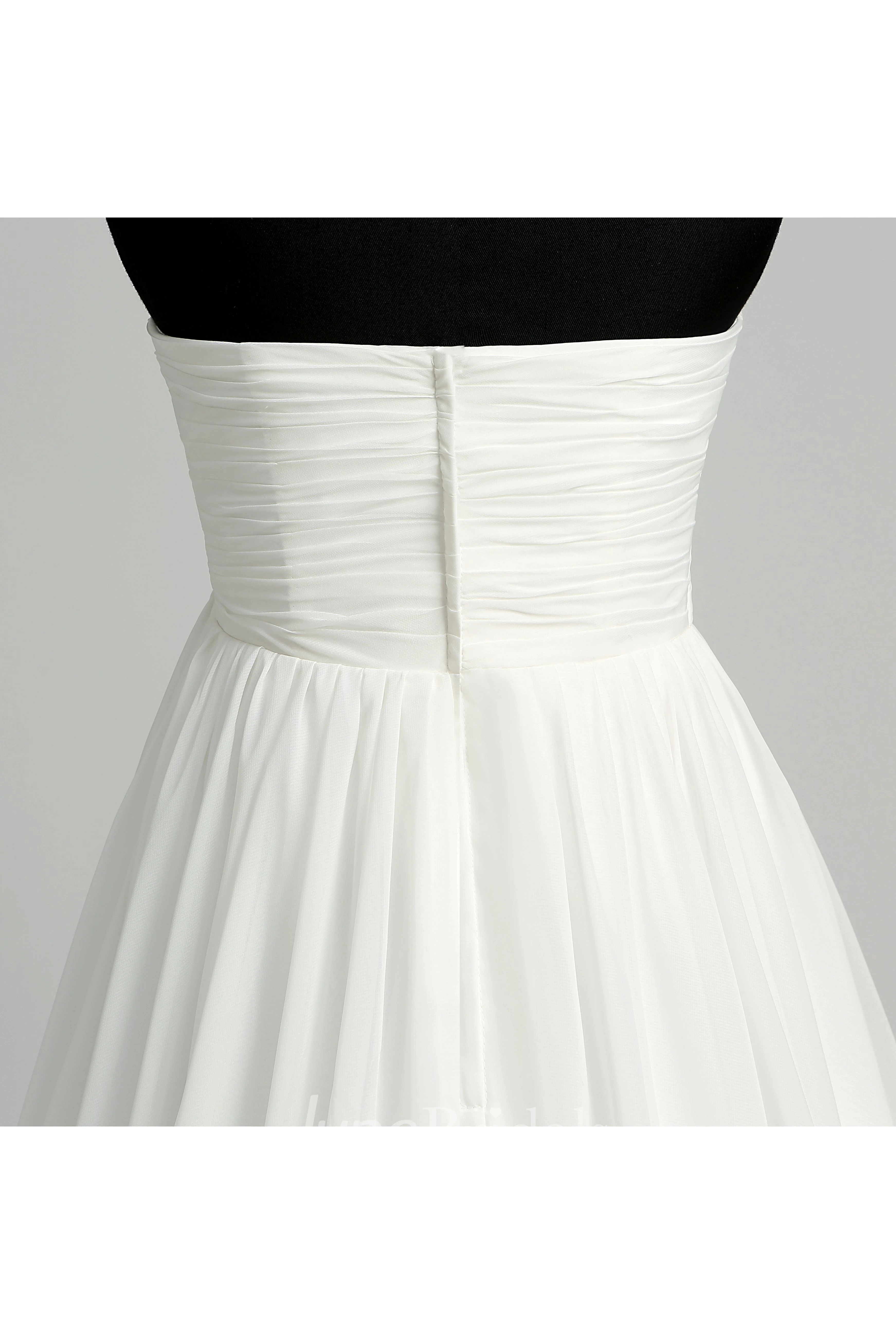 Floor-length Court Train A-line Sweetheart Sleeveless Chiffon Maternity Weeding Dress