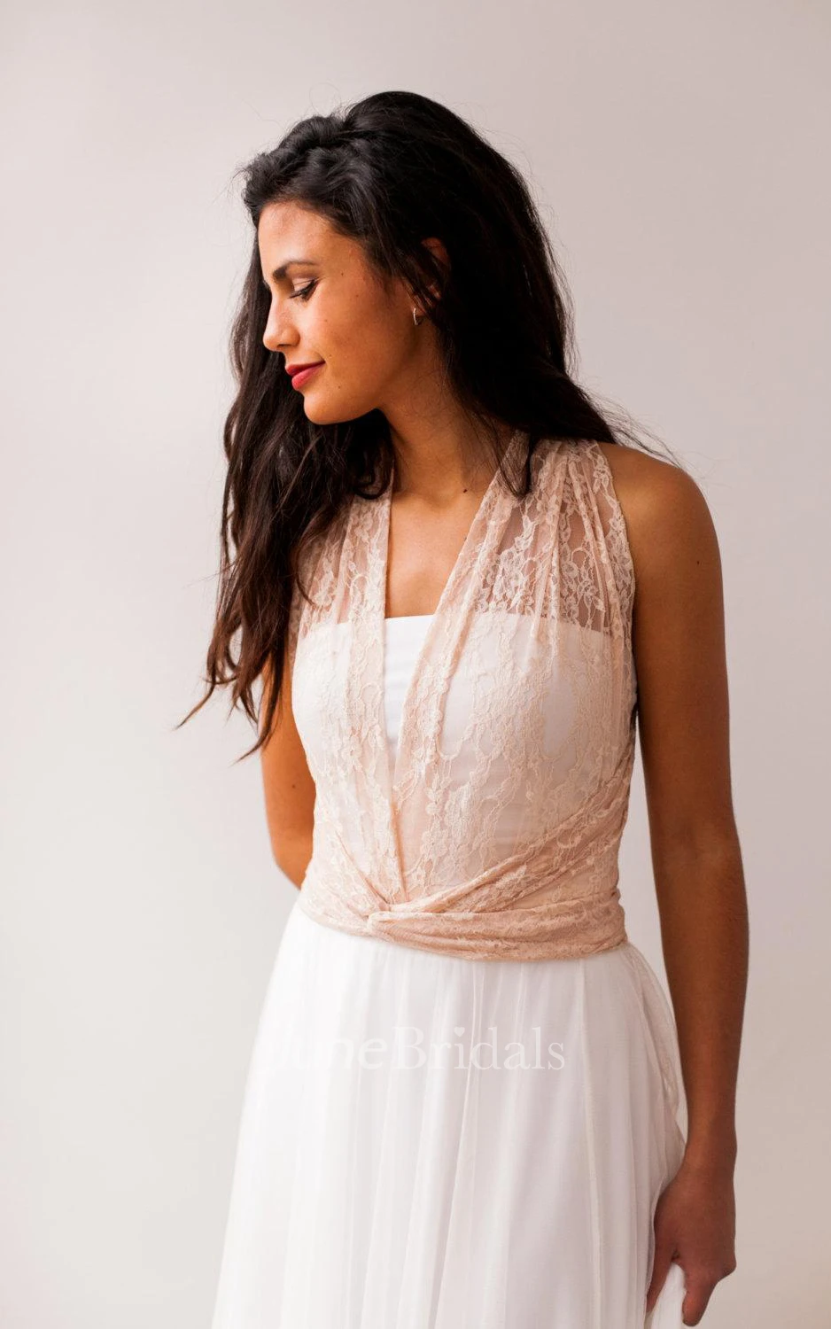 Tulle Lace Jersey Satin Weddig Dress