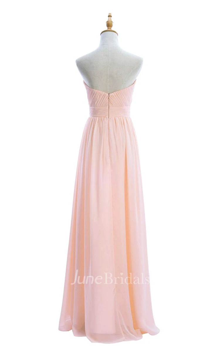 One-shoulder Sweetheart Long Empire Dress With Side Slit