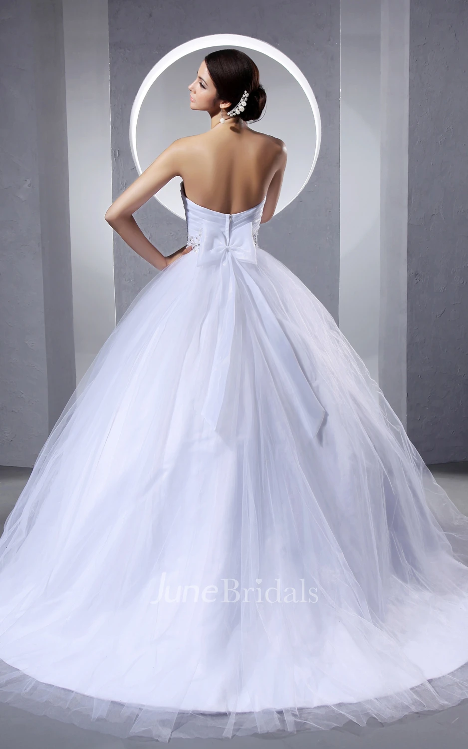 Beaded Sash Criss-Cross A-Line Ruching Ball Gown With Drapings