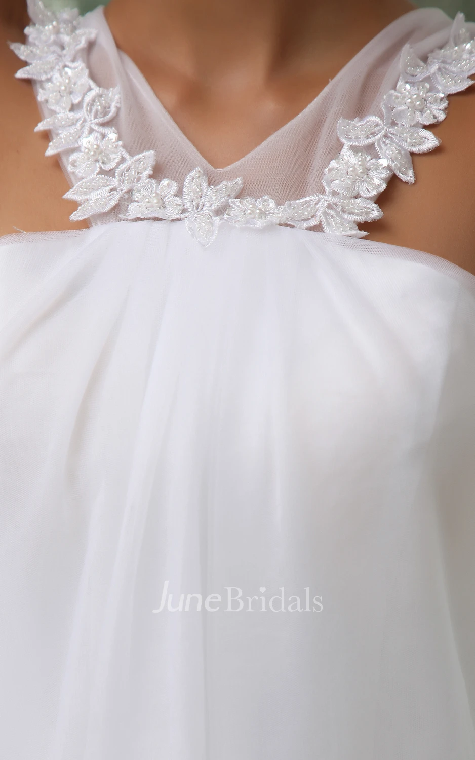 Lovely A-Line Short Dress With Straps And Tulle Overlay