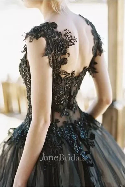 Ball Gown Straps Lace Tulle Floor-length Sleeveless Wedding Dress with Straps Back