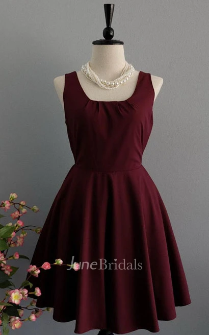 Sweet Sleeveless A-line Satin Dress With Bow