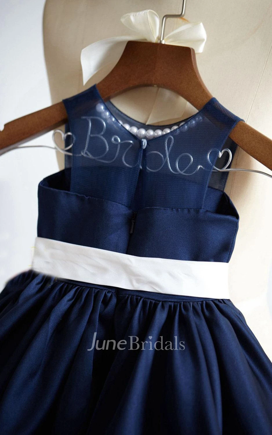 Sleeveless Jewel Satin Dress With Ruching