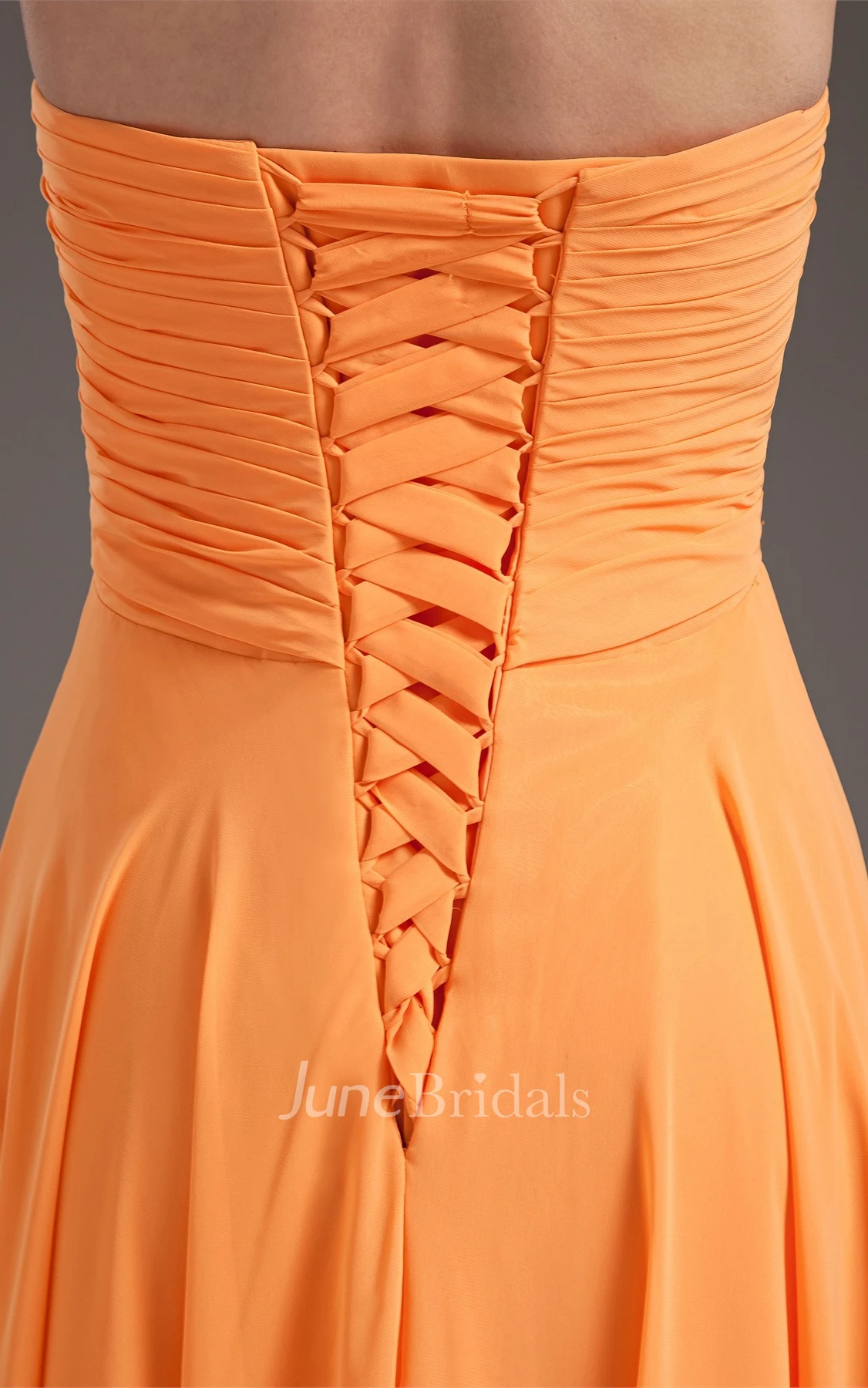 Sweetheart Criss-Cross Chiffon Maxi Gown with Pleats