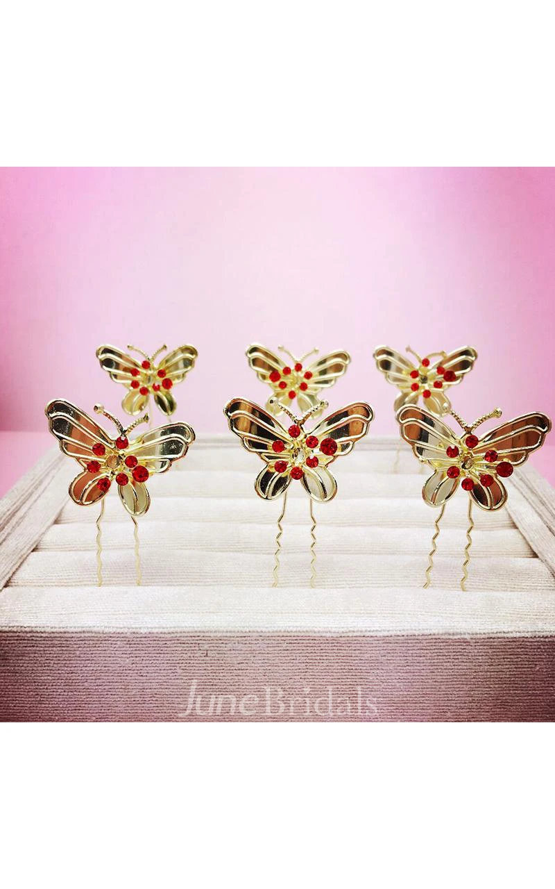 Bride Red Headdress Hair Ornaments Chinese Cheongsam Wedding Accessories Plate Hairpin U-Shaped Clip