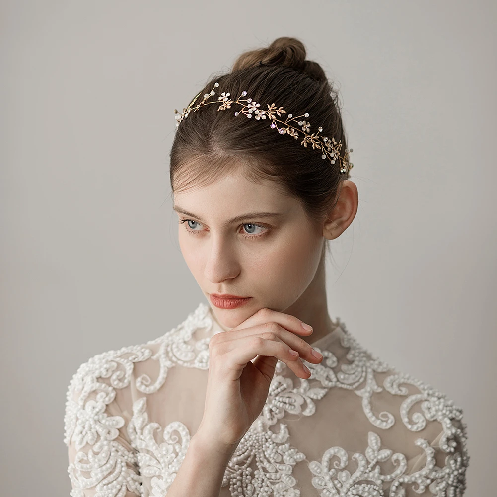 Forest Style Golden Rhinestone Hairbands