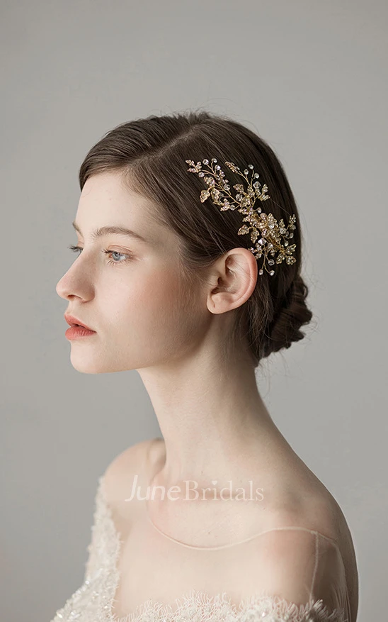 Flower Style Alloy Shining Bridal Headpiece