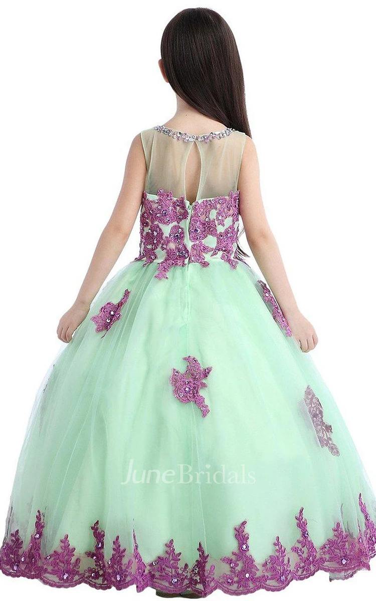 Sleeveless A-line Dress With Appliques and Sequins