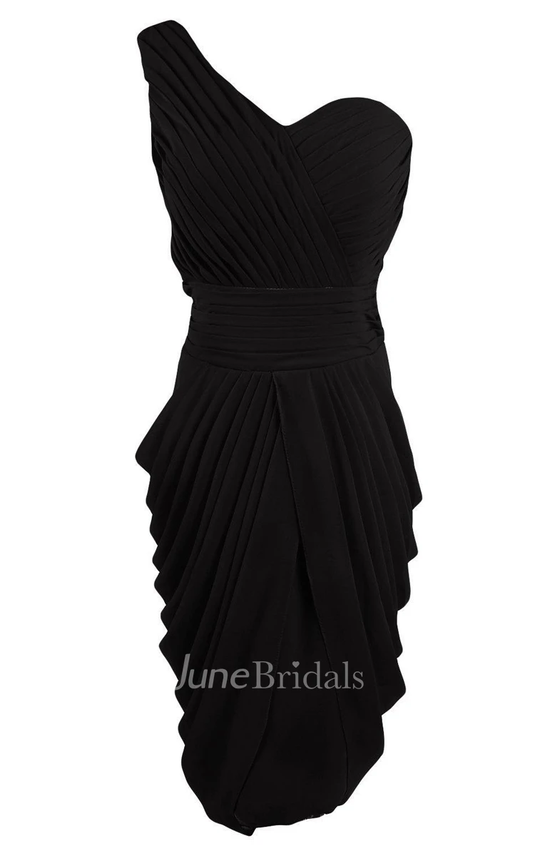 Sexy One-shoulder Chiffon Dress With Ruching