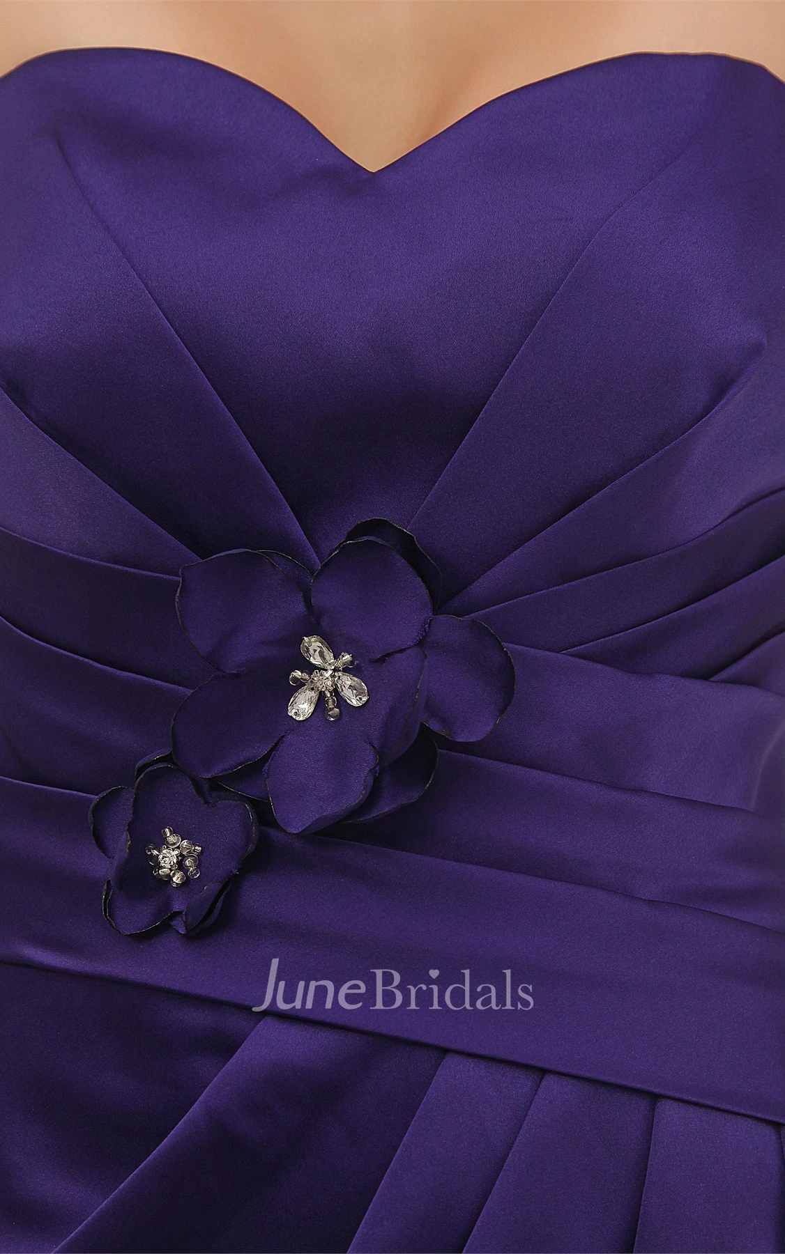 Sweetheart Sheath Maxi Dress with Flower and Central Ruching