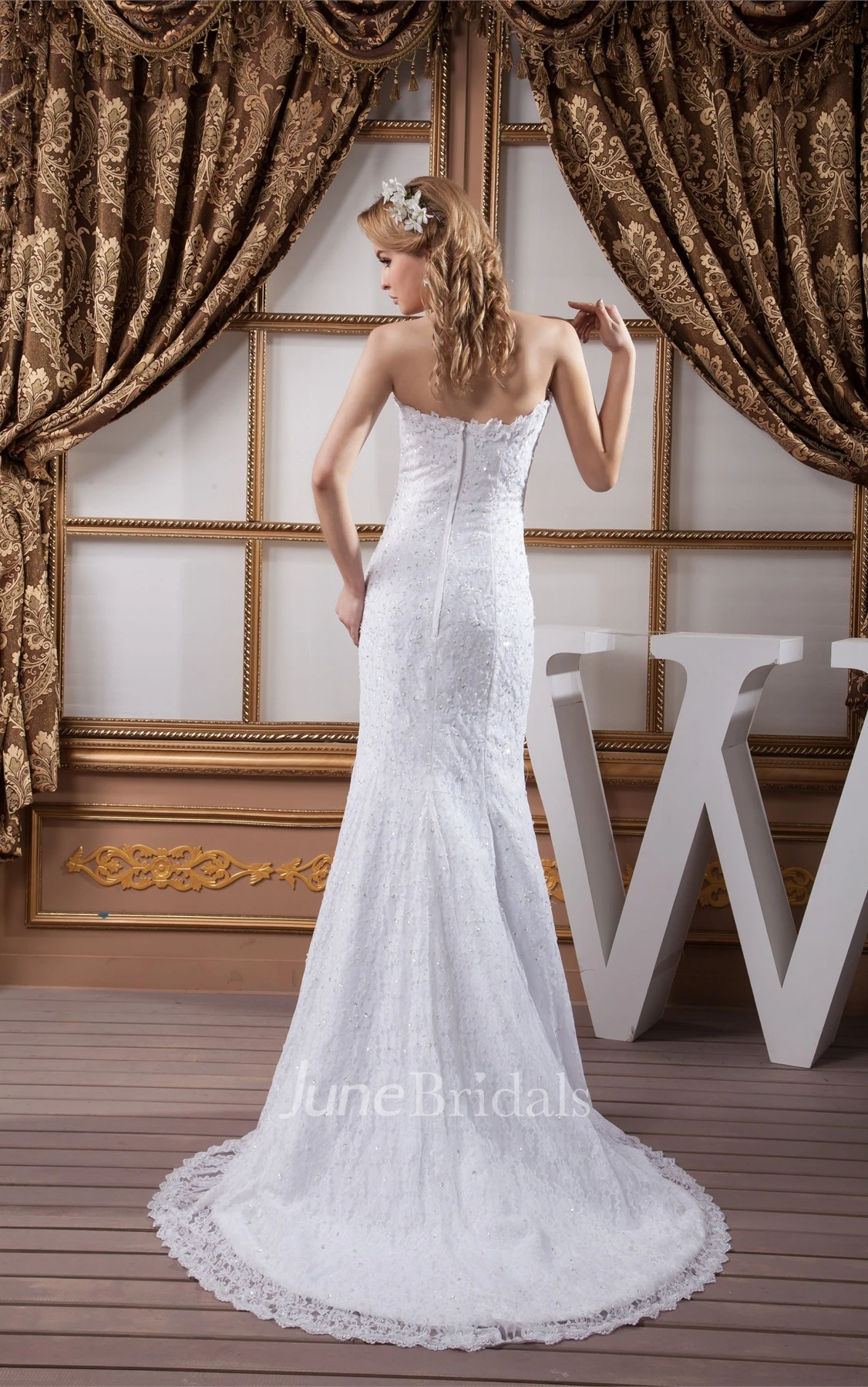 Sweetheart Mermaid Sheath Dress with Lace and Beading