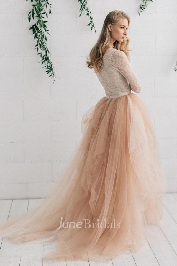 Tulle Satin Tiers Zipper Wedding Dress