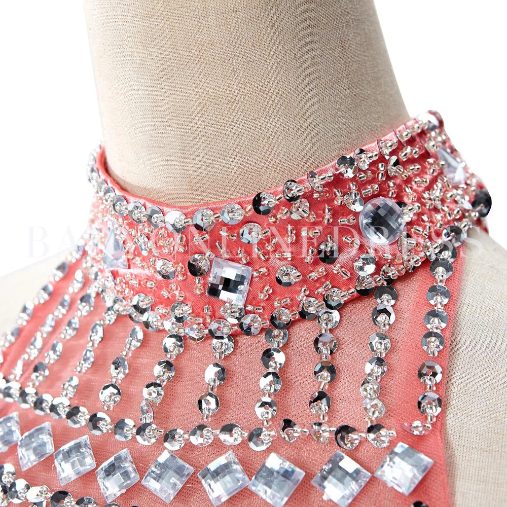 Glamorous Halter Sleeveless Short Homecoming Dress With Crystals