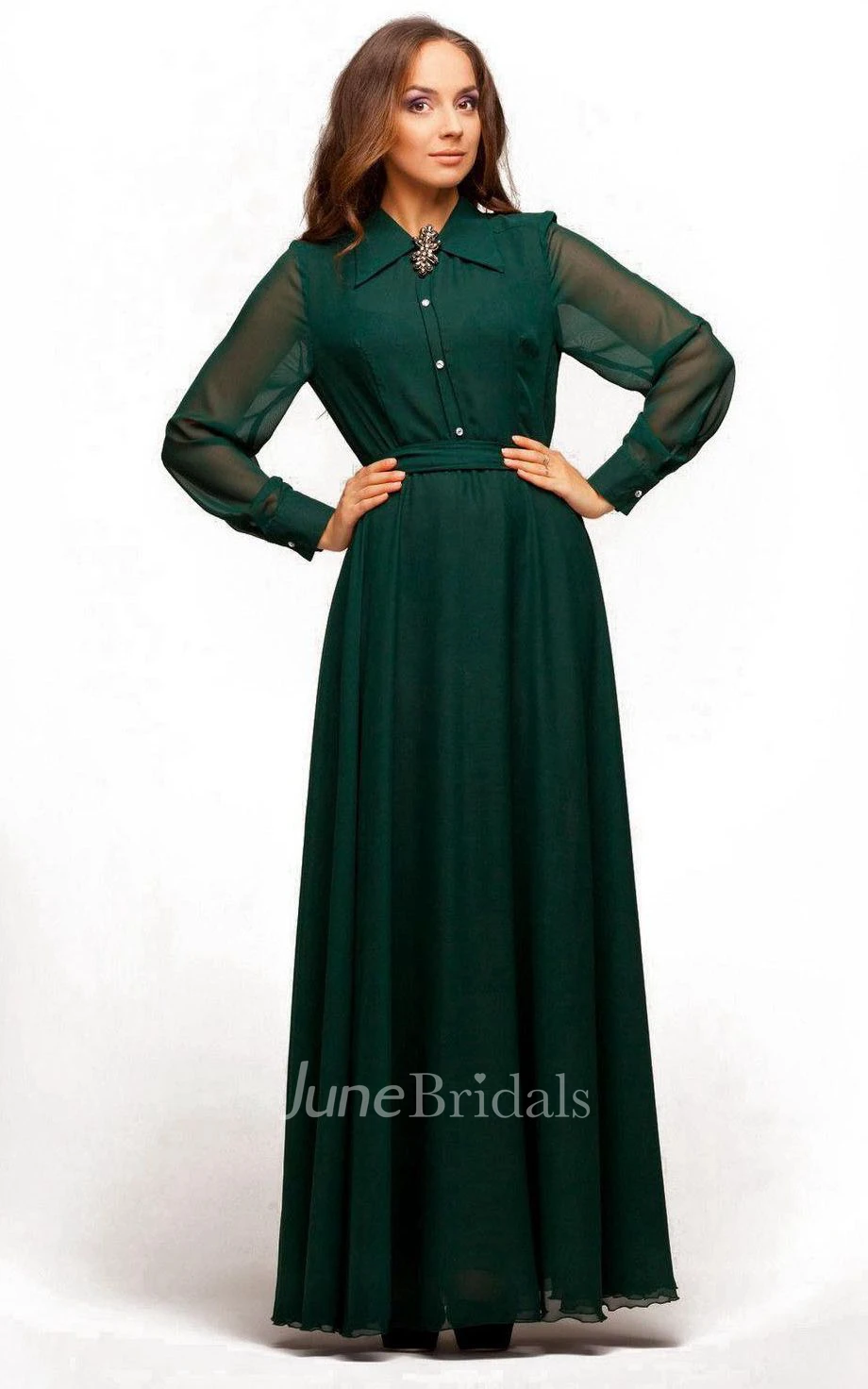 Illusion Puff Sleeve Lapel Dress