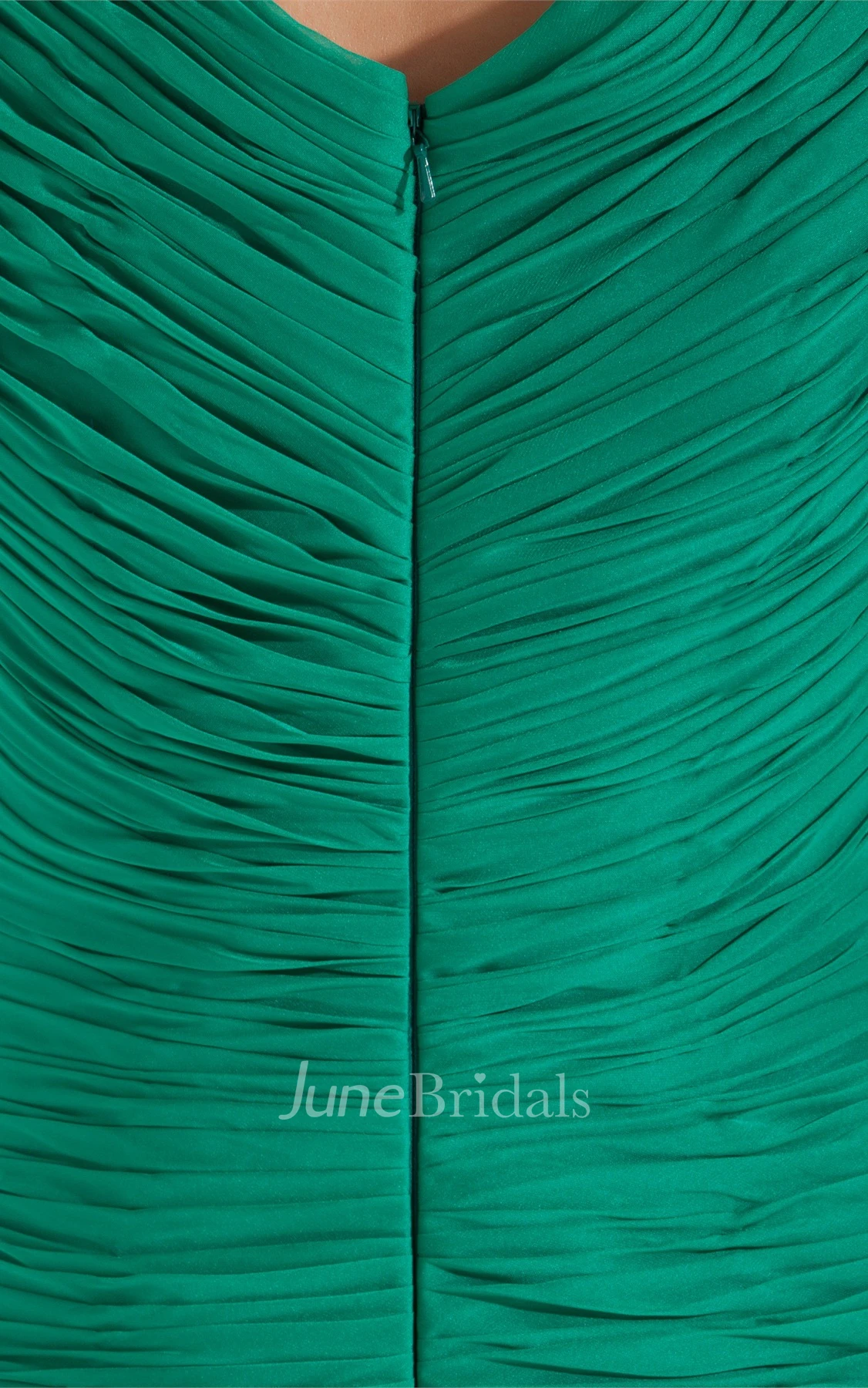 Knee-Length Bateau Ruched Criss-Cross Dress with Tulle Overlay and Beadings