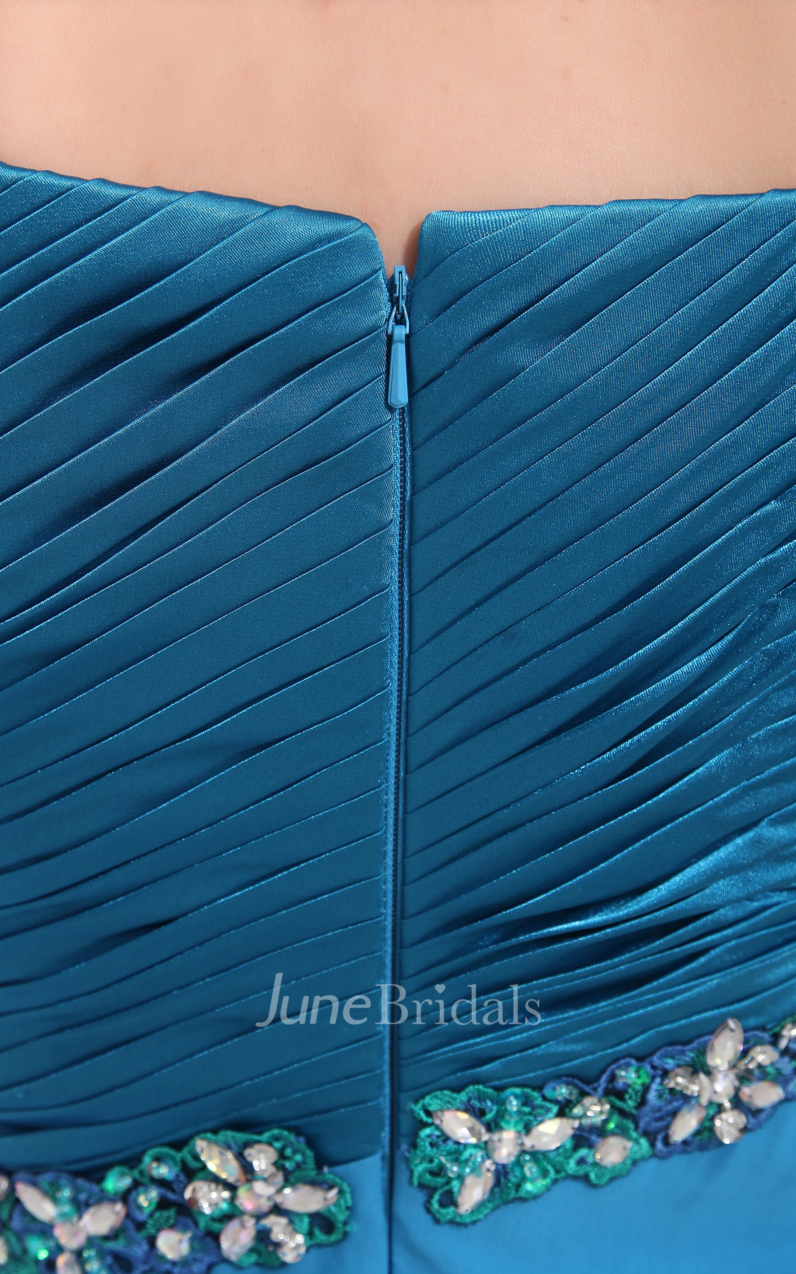 Off-The-Shoulder Ruched Maxi Dress With Beading