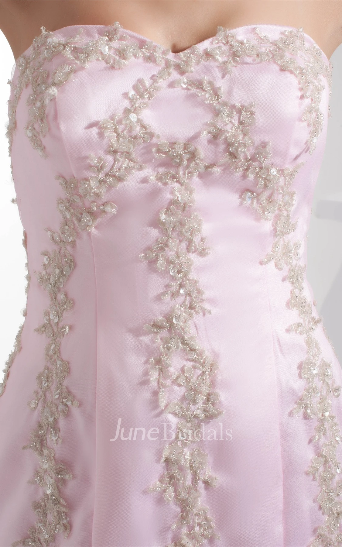 Sweetheart Column Dress with Appliques and Crystal Detailing