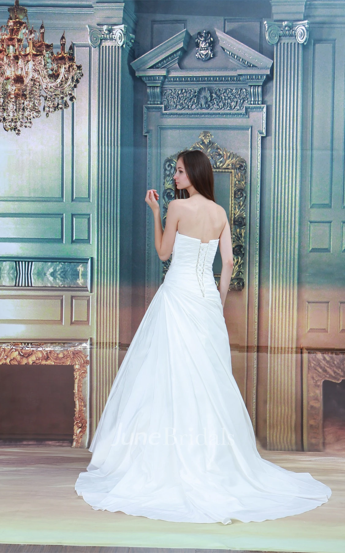 sweetheart a-line maxi criss-cross dress with bolero and beading