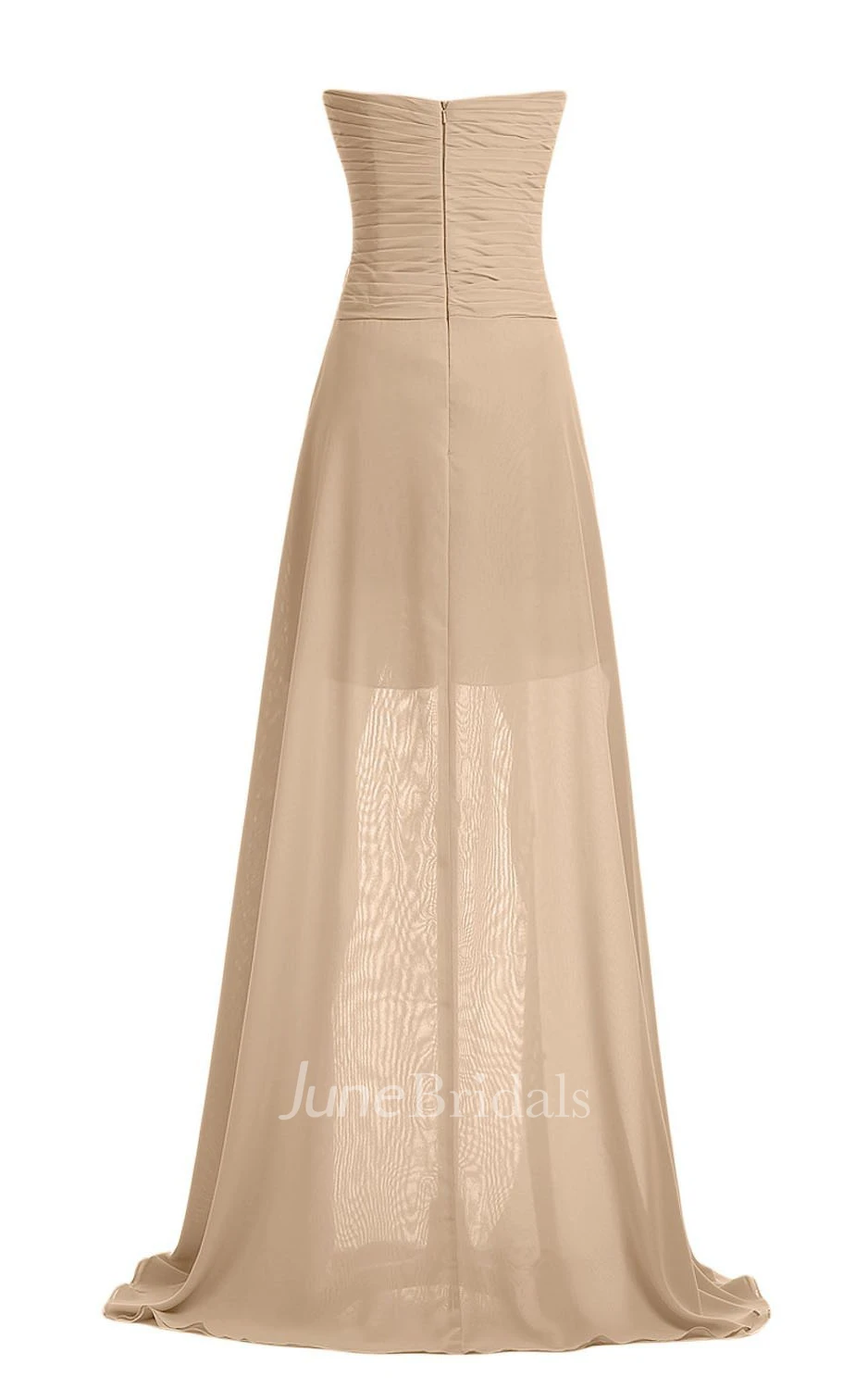 Sweetheart Crystal Stone Long Layered Chiffon Dress