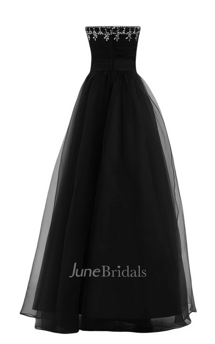 Sweetheart A-line Long Gown With Leaf Beadings