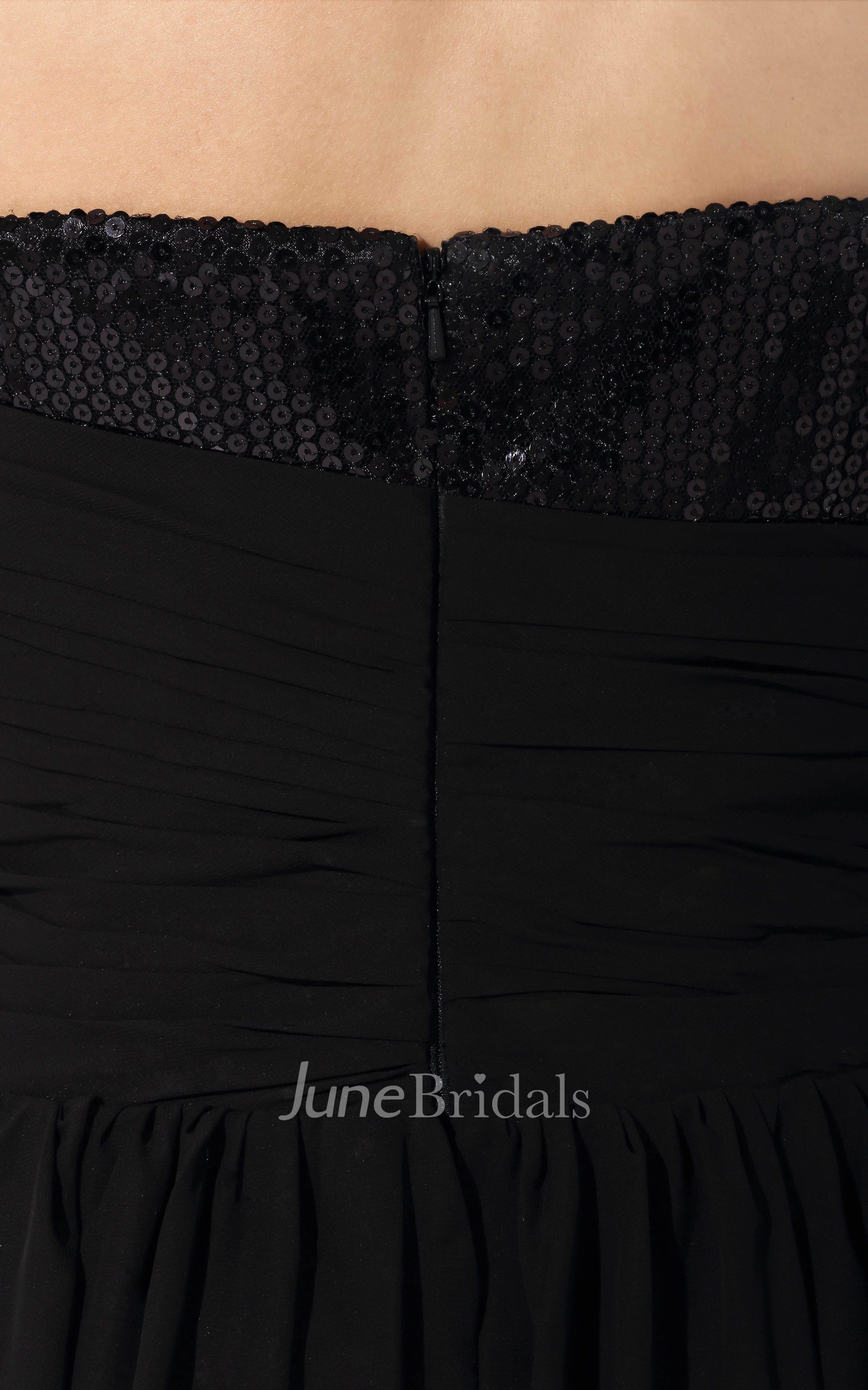 Sexy Sleeveless Short Chiffon Dress With Sweep Train