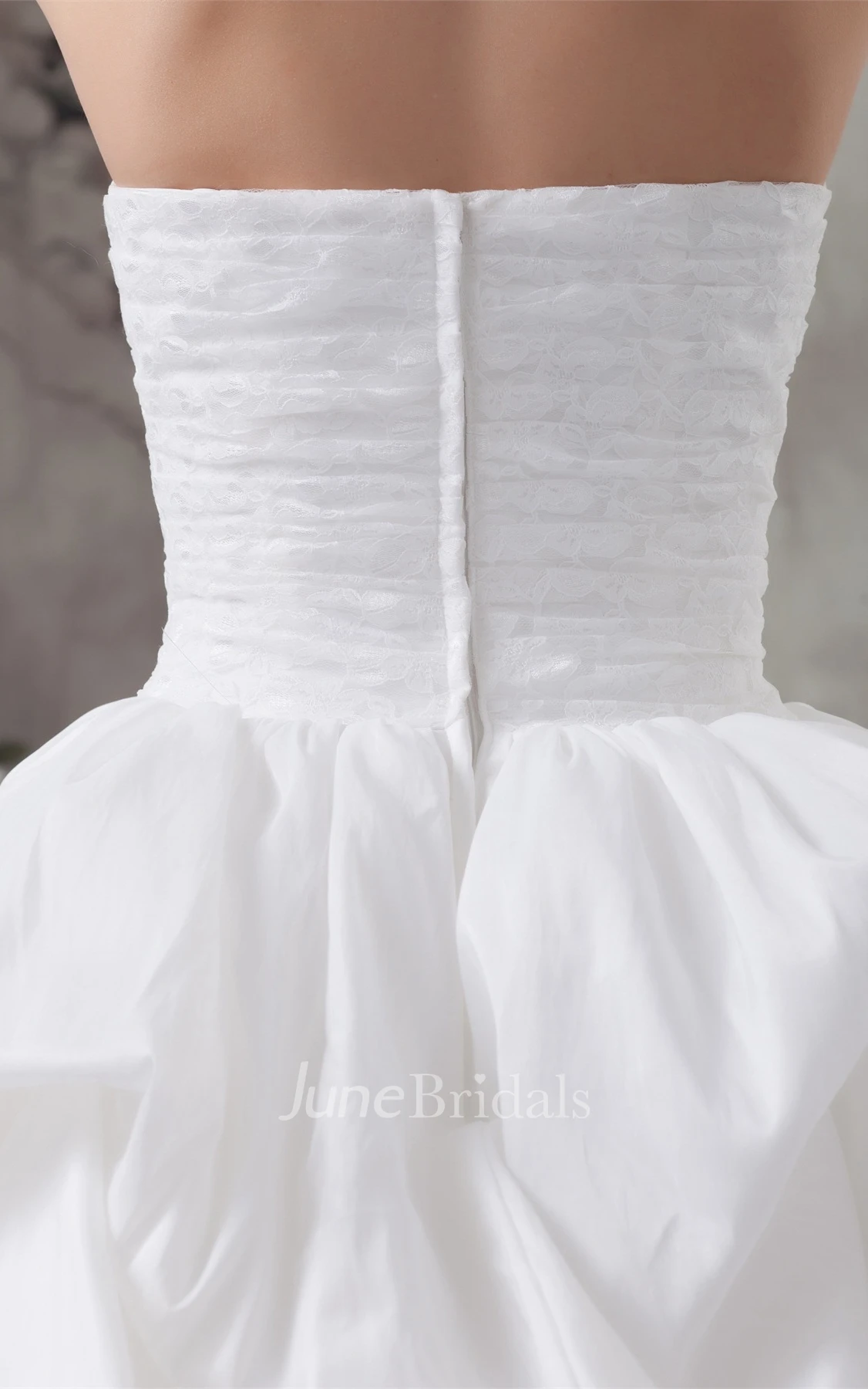 Sweetheart Pick-Up Tulle Gown with Appliqued Top