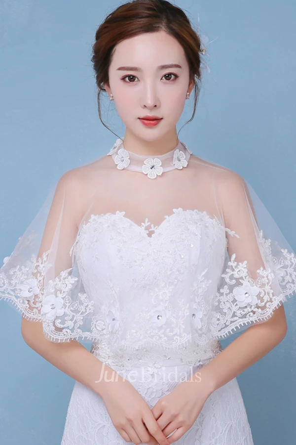 New White Spring and Summer Sweet High-necked Lace Shawl