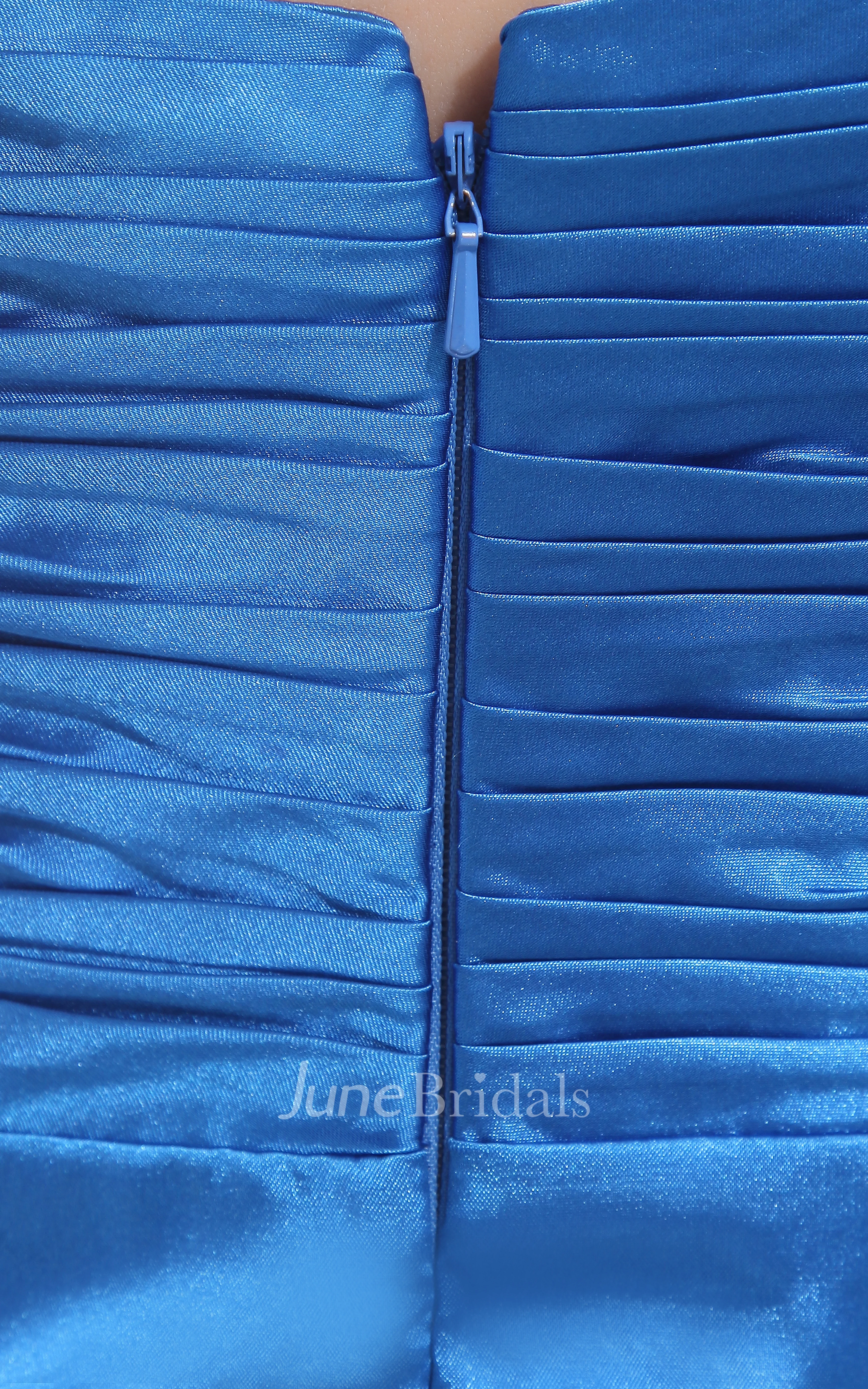 Alluring Satin Ruched With Side Slit and Beading