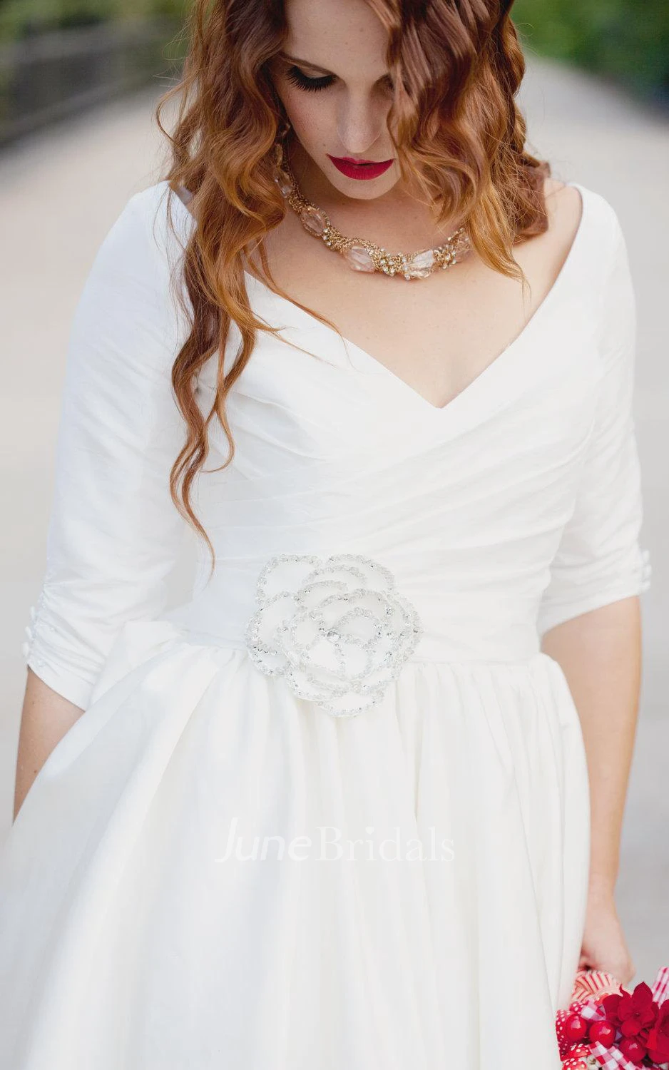 Short Wedding With Sleeves And Pockets Janie Jones Dress