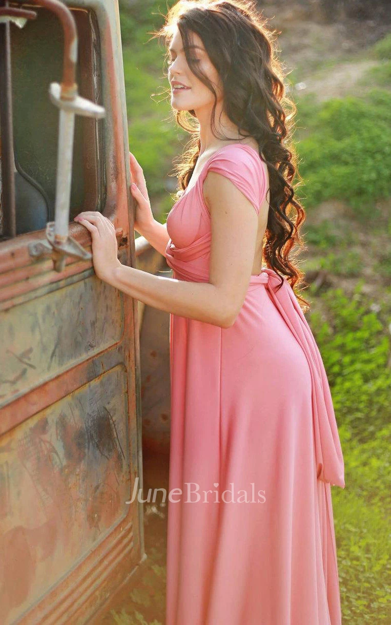 Pink Long Infinity Convertible Wrap Dress