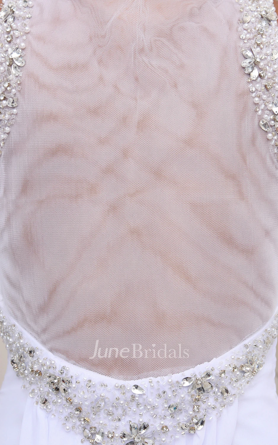 Flaterring Deep Strapless Gown With Se Sequins