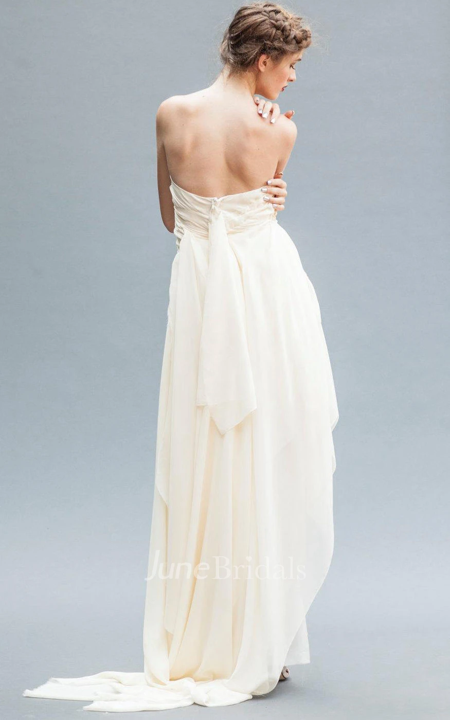 Chiffon Dress With Draping&Ruffles