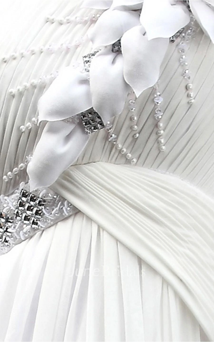 Decent White A-line Floor-length One Shoulder Dress