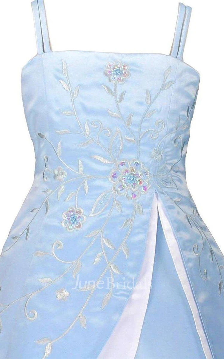 Sleeveless A-line Side-splited Dress With Sequins